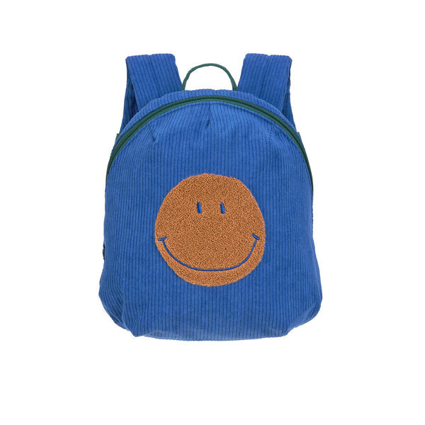 Petit sac à dos en corduroy Blue Smiley