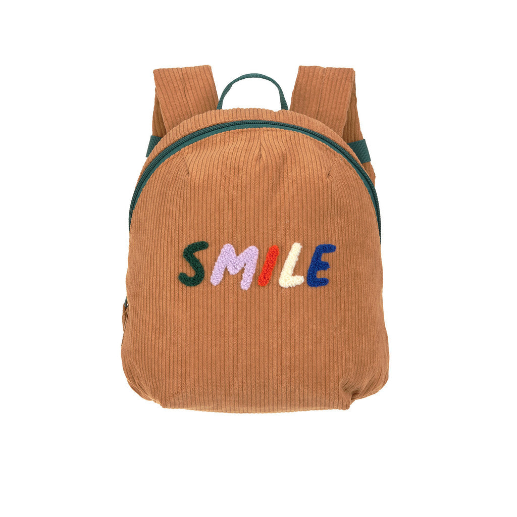 Petit sac à dos en corduroy Caramel Smile