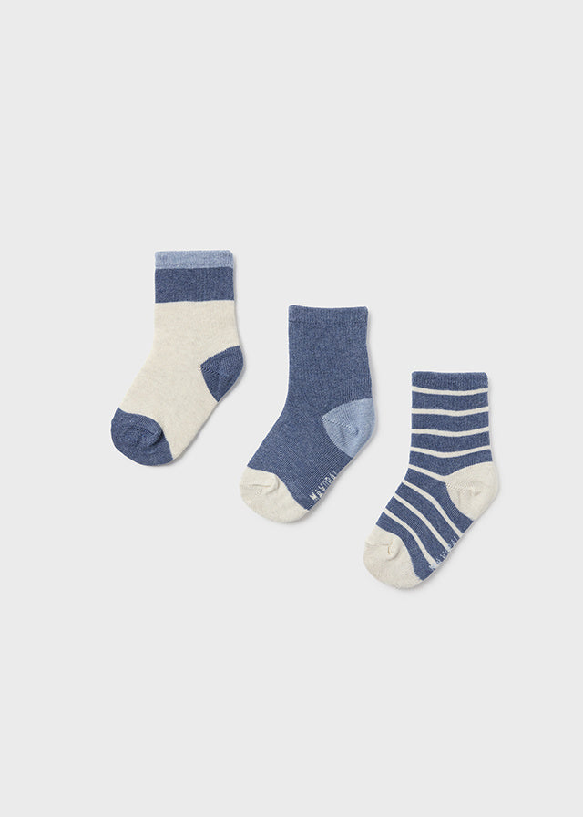 Chaussettes pour bébé - Ensemble de 3 Bleu 24 mois