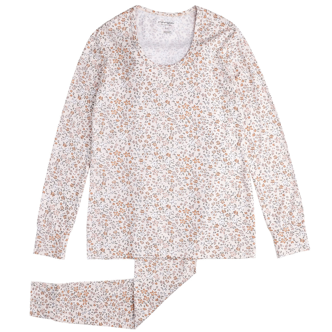 Pyjama Petites fleurs roses Femme  XS