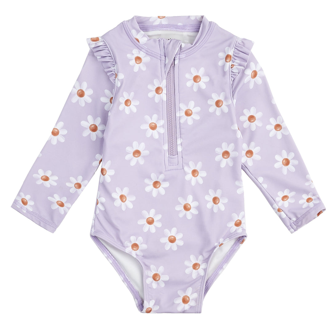 Maillot une pièce Marguerites Mauve Bébé 0-3 mois