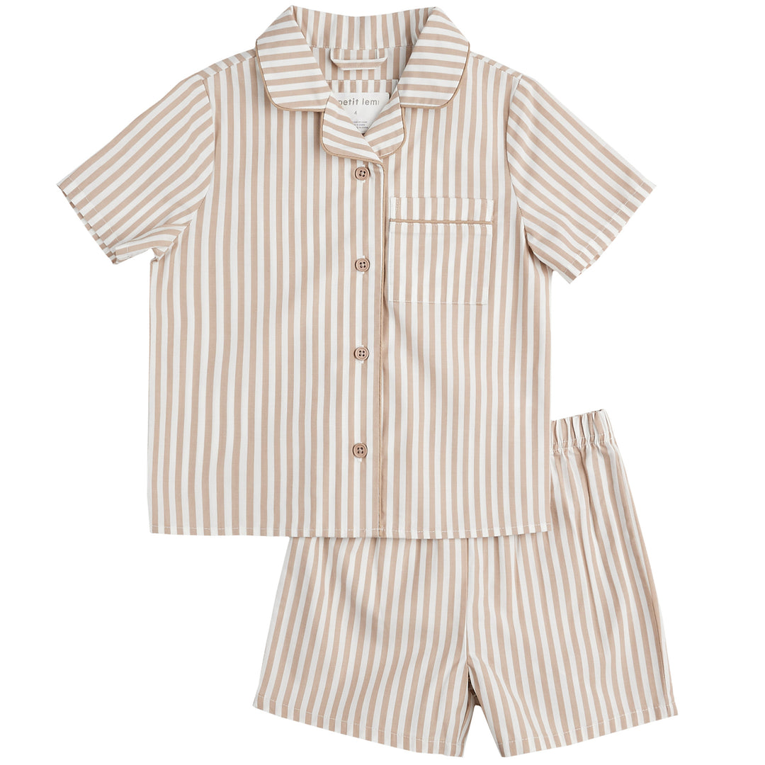 Pyjama deux pièces Ligné Taupe 5 ans