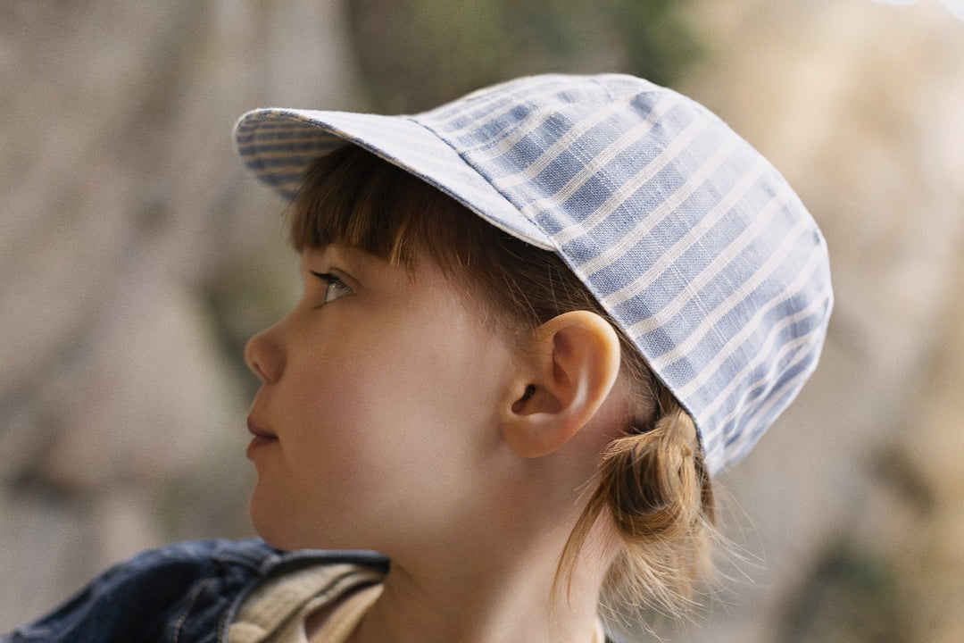 Casquette Rayée Bleu Grand