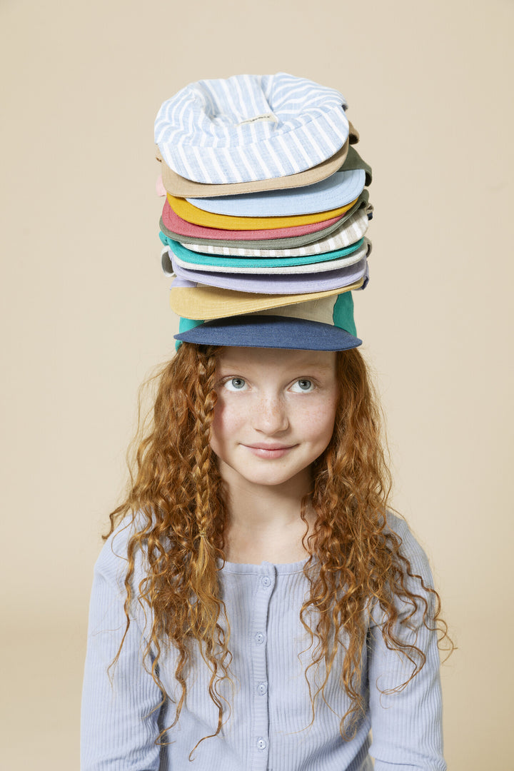 Casquette Rayée Bleu Très grand