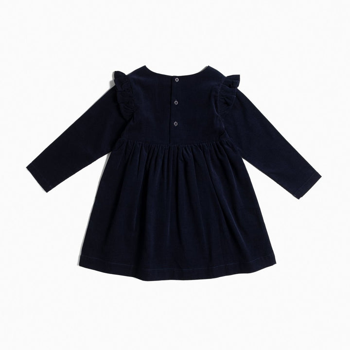 Robe Navy Ruffle Corduroy  6 ans