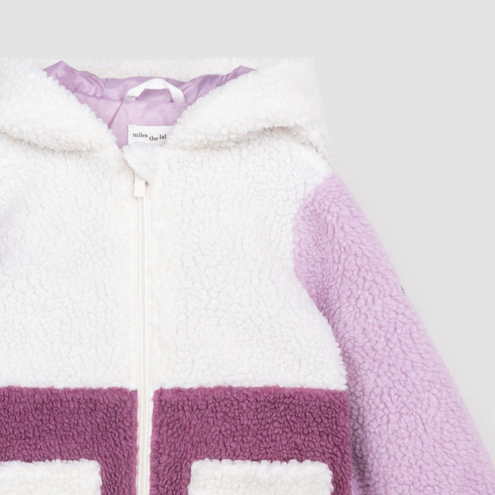 Manteau Sherpa Colorblock Pink 5 ans