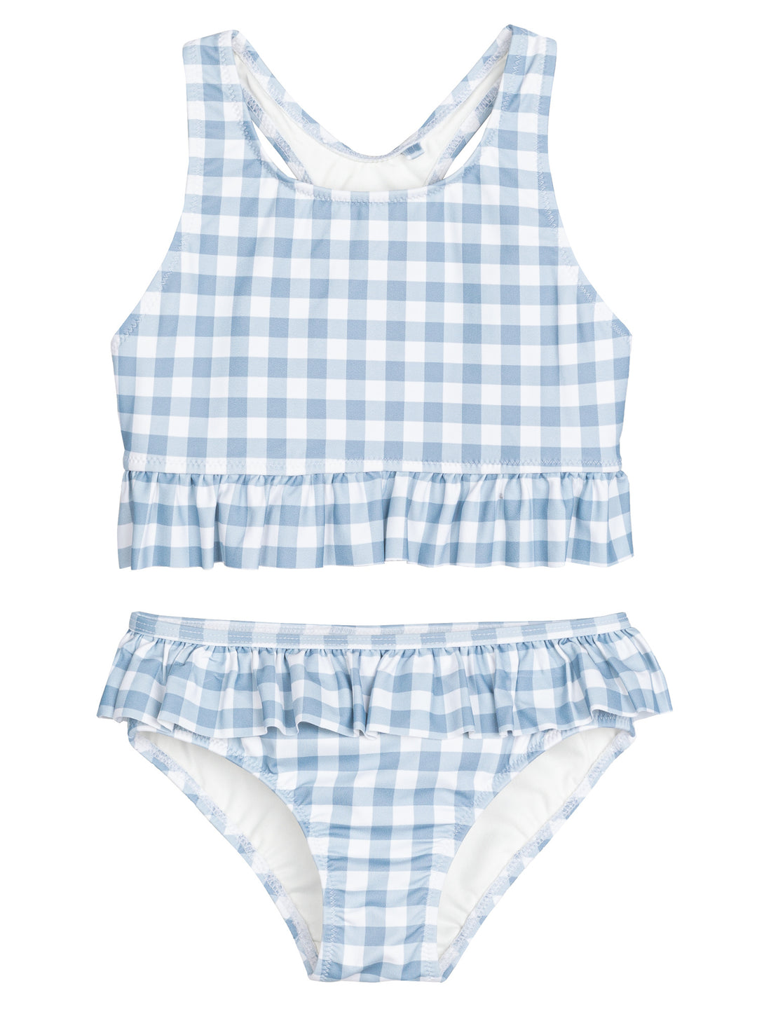 Maillot deux pièces Baby blue Gingham   2 ans