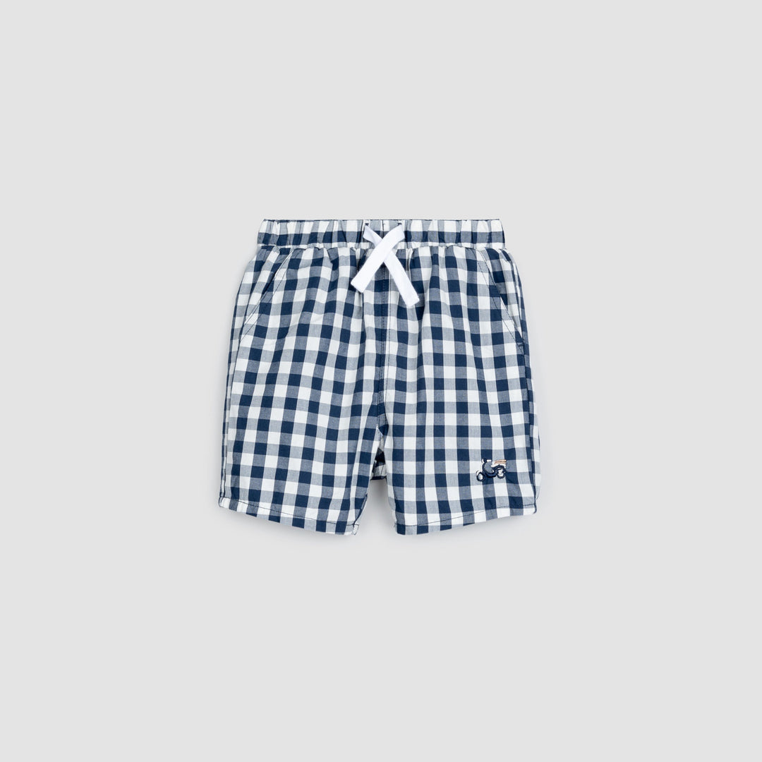 Short Navy Gingham Bébé 3 mois