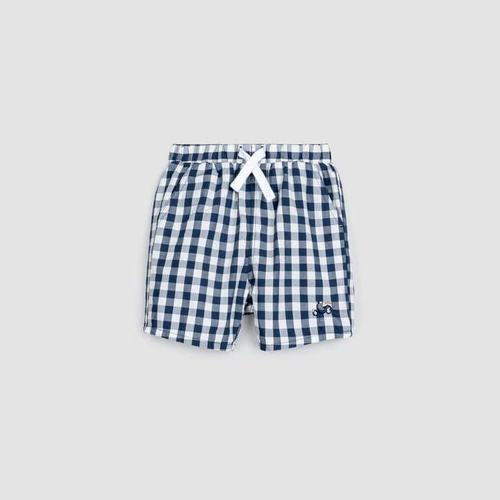 Short Navy Gingham Bébé 3 mois