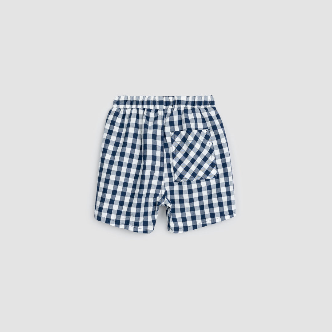 Short Navy Gingham Bébé 6 mois