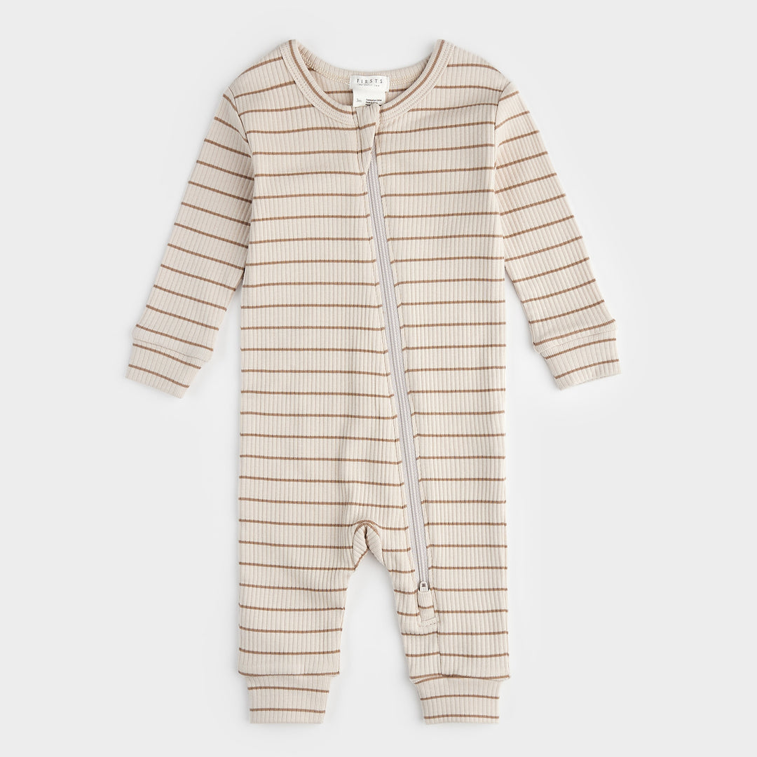 Romper en tricot côtèle ligné Dune  Nb