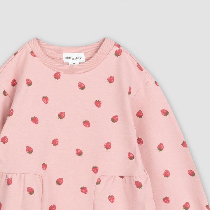 Robe en molleton Fraises 5 ans