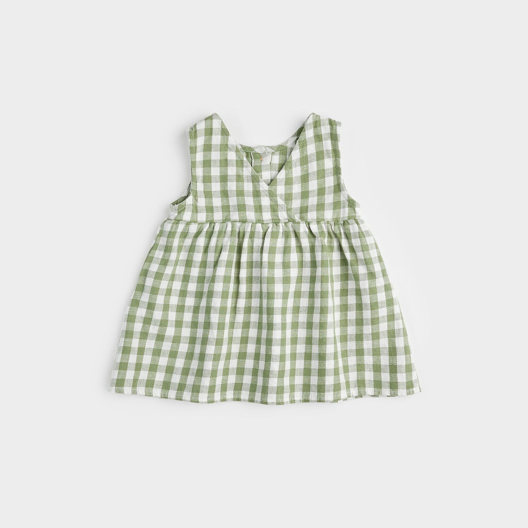 Robe Gingham Vert  6 mois