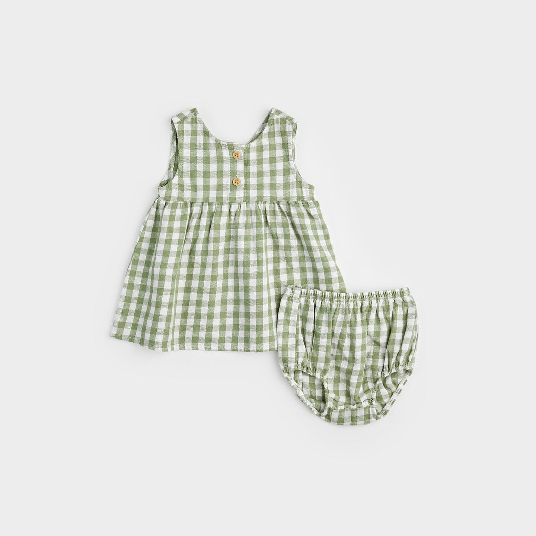 Robe Gingham Vert  3 mois