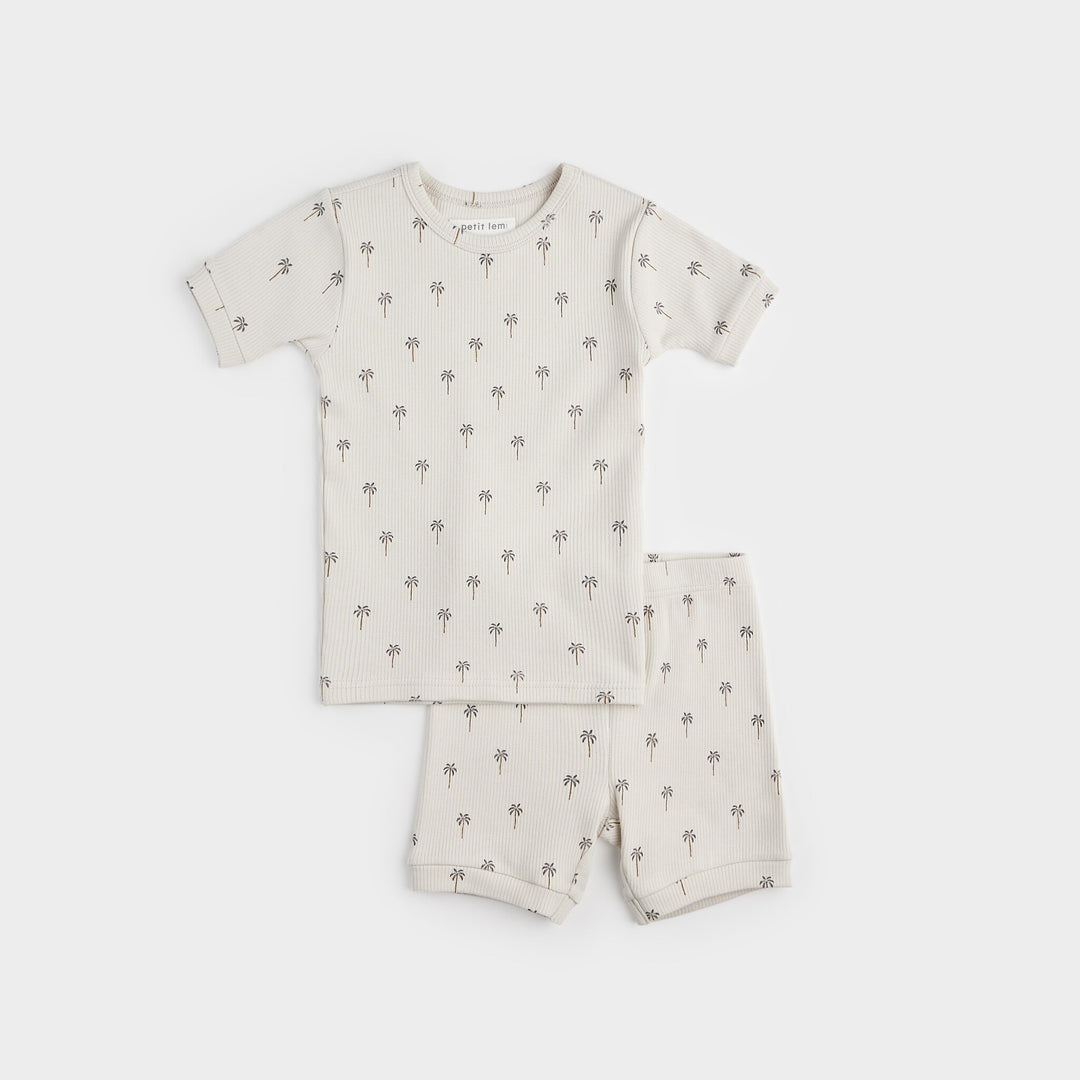 Pyjama d'été côtelé Palmiers 2 ans