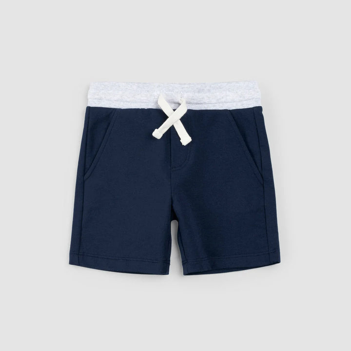 Short bleu en tissu éponge