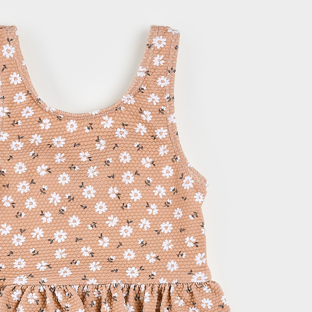 Maillot une pièce Marguerites à jupe rose 4 ans