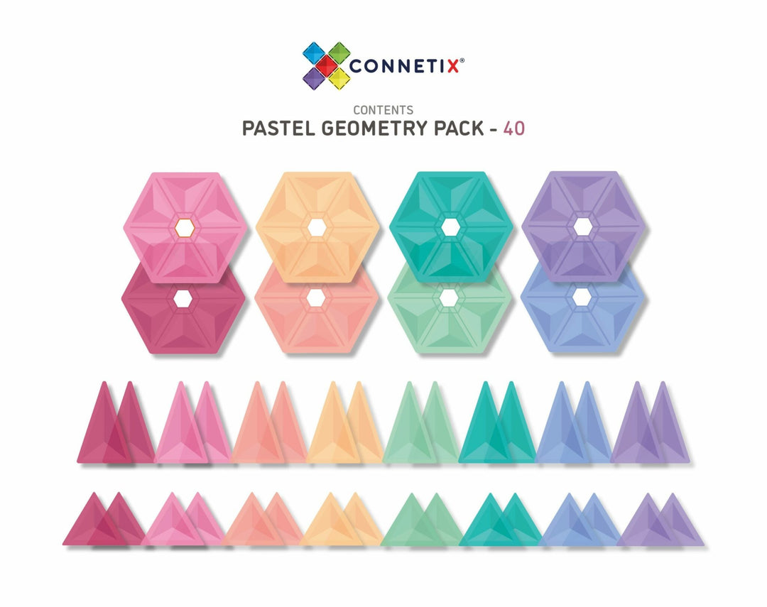 Ensemble géométrique pastel 40 pièces