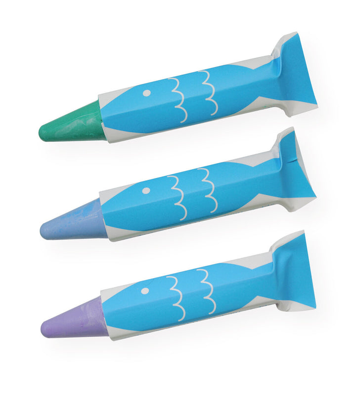 Crayons pour le bain 3 couleurs Mauve  Bleu, Vert