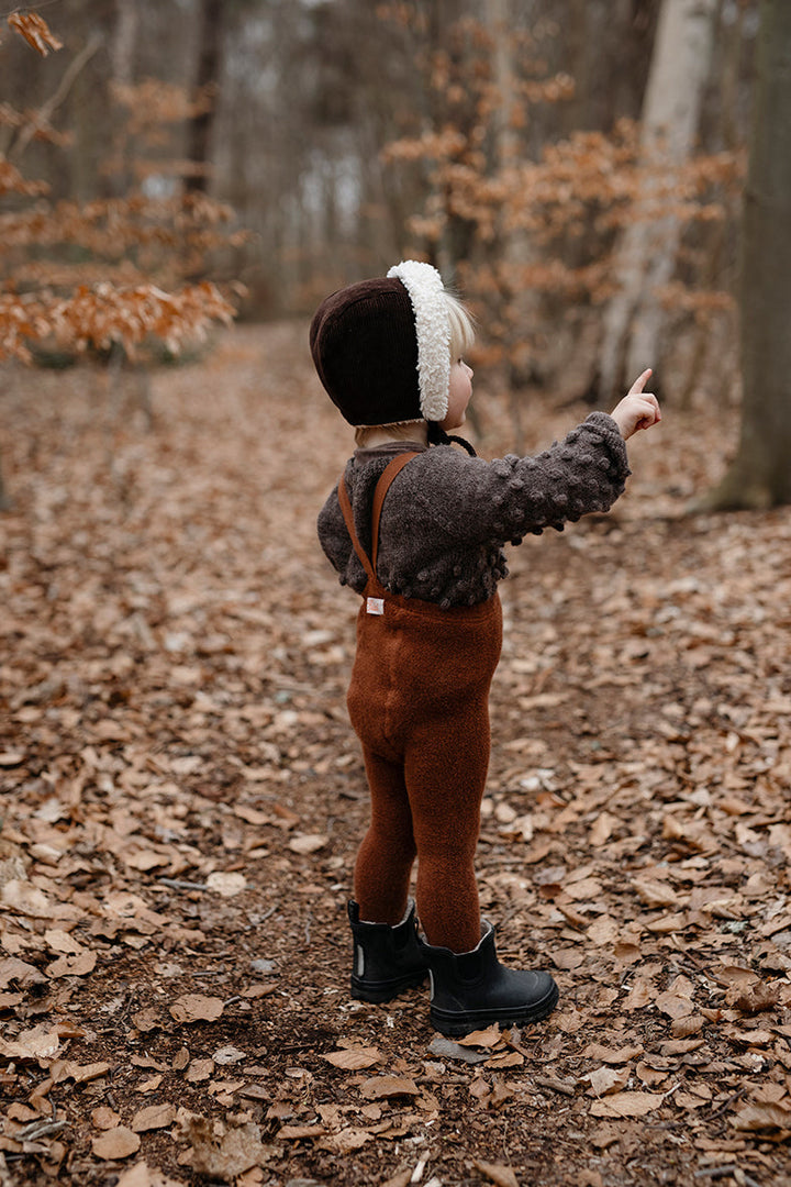 Collant à bretelles Teddy avec pieds Cinnamon 6-12 mois