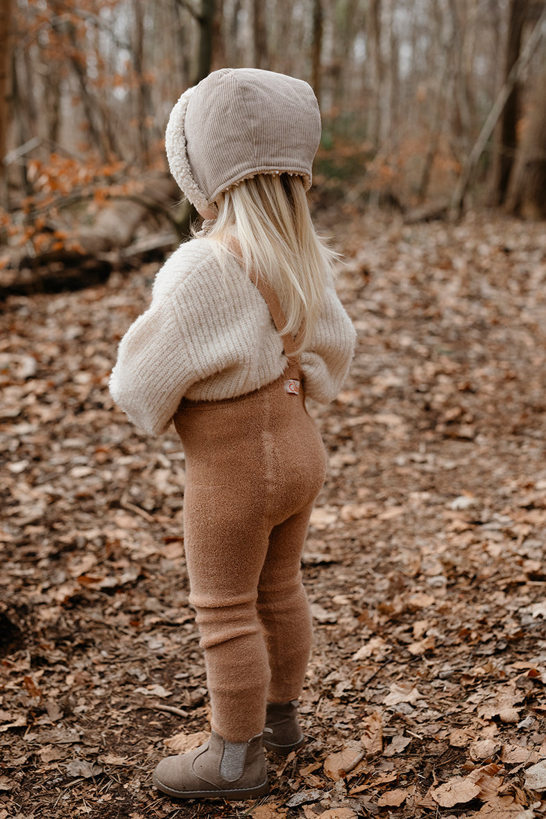 Collant à bretelles Teddy avec pieds Light Brown 6-12 mois