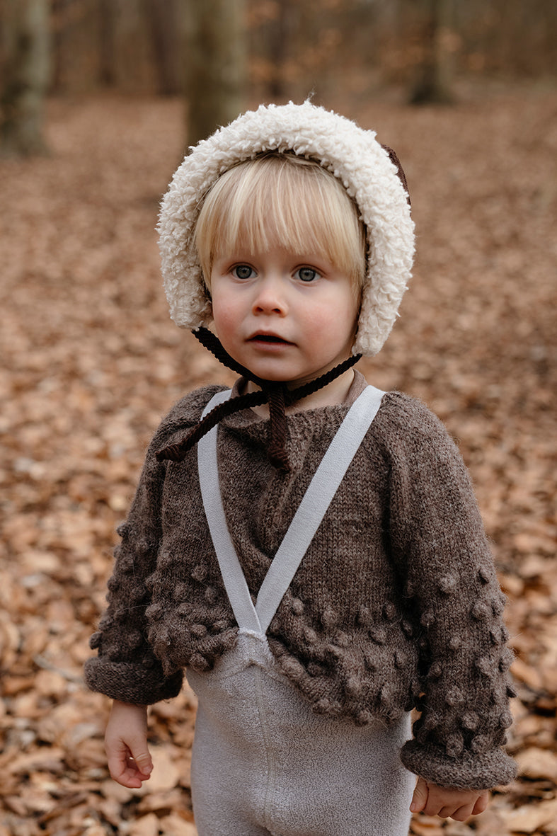 Collant à bretelles Teddy avec pieds Pearl Grey  6-12 mois