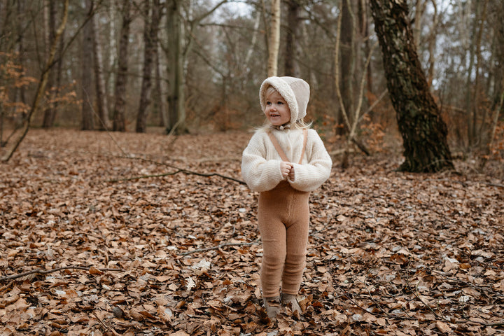 Collant à bretelles Teddy avec pieds Light Brown 1-2 ans