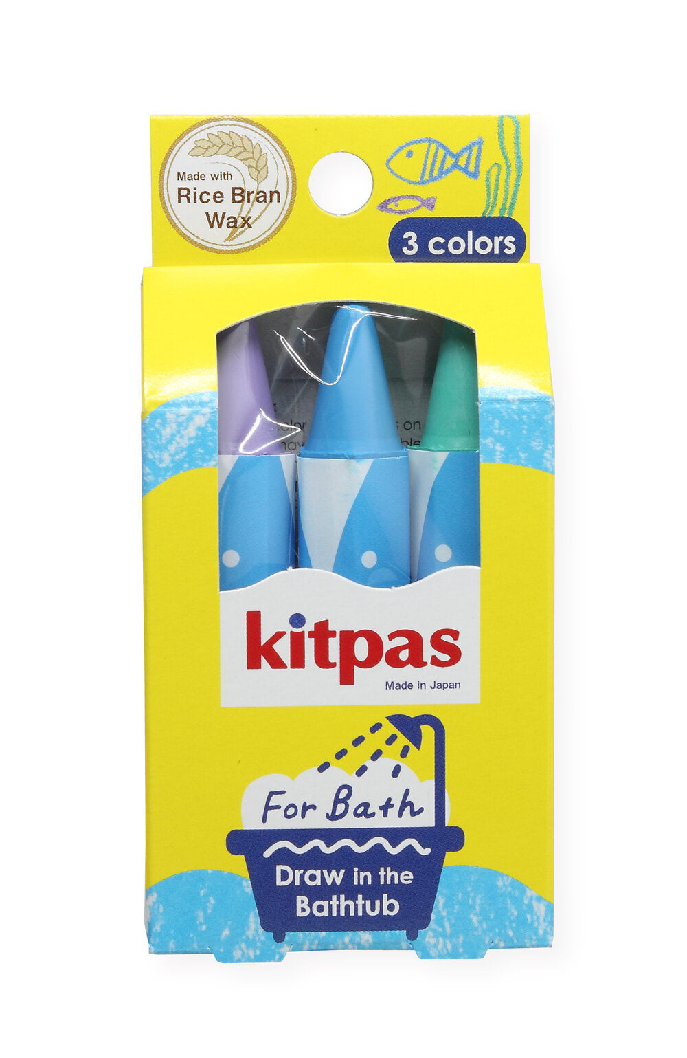 Crayons pour le bain 3 couleurs Mauve  Bleu, Vert