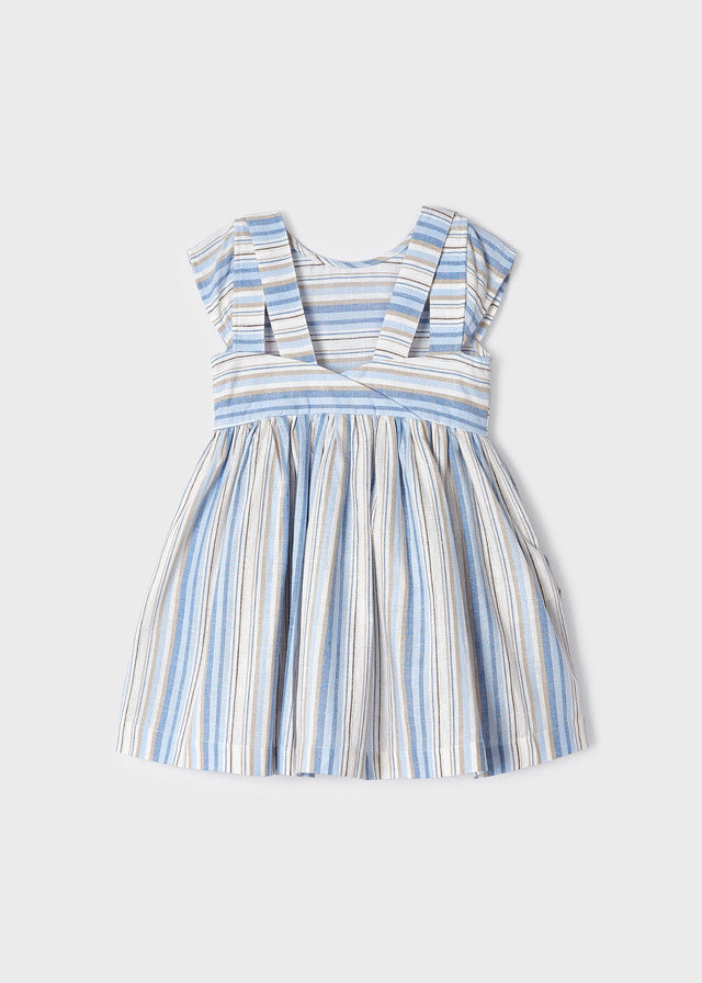 Robe rayée avec poches à bouclette 3 ans