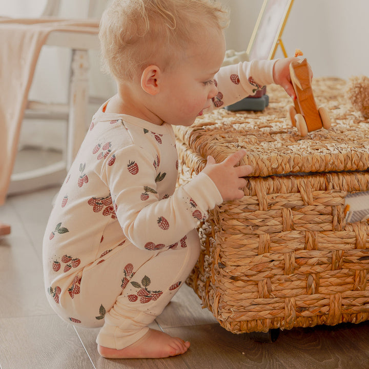 Pyjama une pièce sans pieds Framboisiers 12 mois