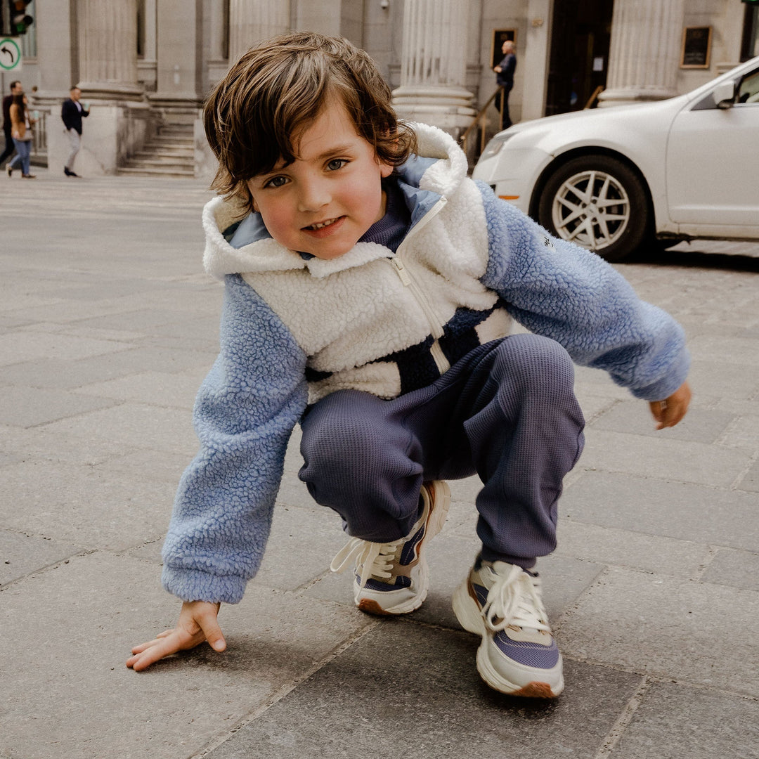 Manteau Sherpa Colorblock Navy 7 ans