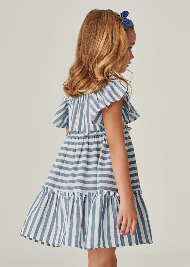 Robe rayée à volants  6 ans