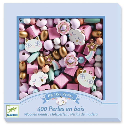 Perles en bois -Arcs-en-ciel