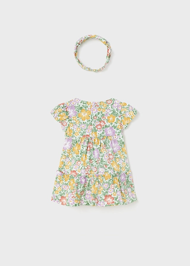 Ensemble Robe et Bandeau à fleurs 12 mois