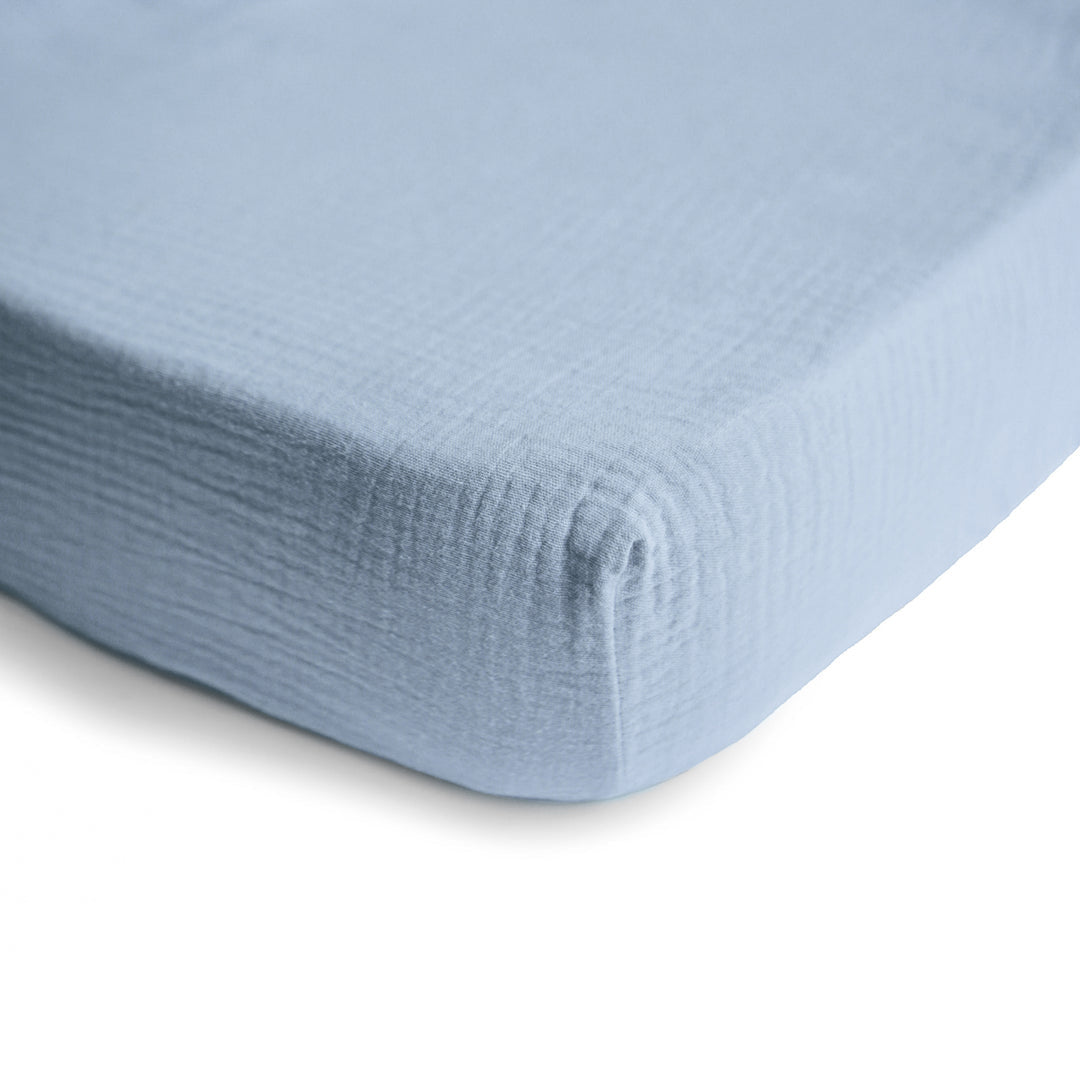 Drap contour de bassinette en mousseline Baby Blue