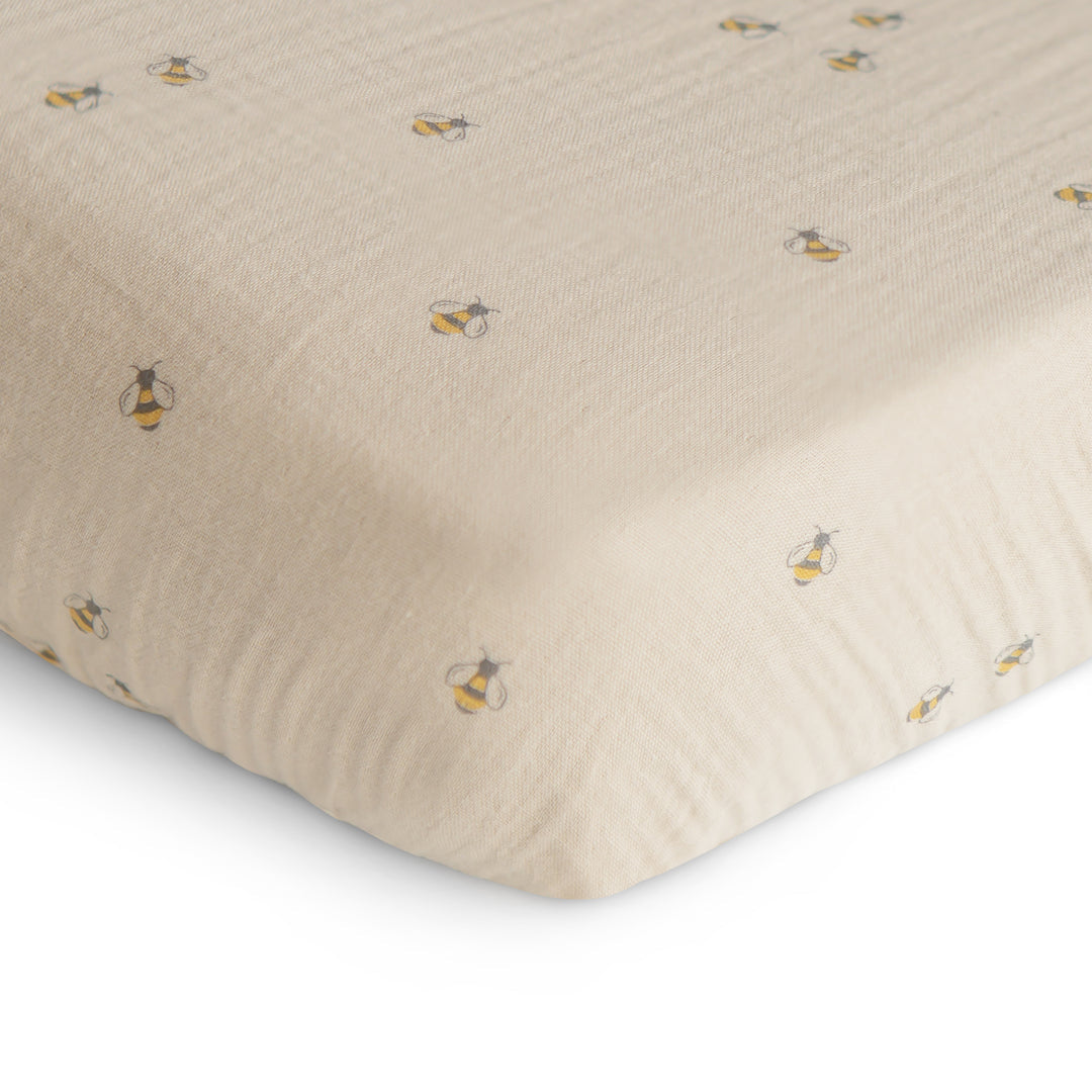 Drap contour de bassinette en mousseline Bee