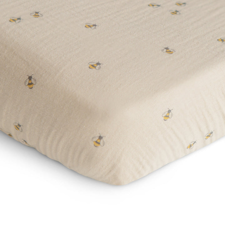 Drap contour de bassinette en mousseline Bee