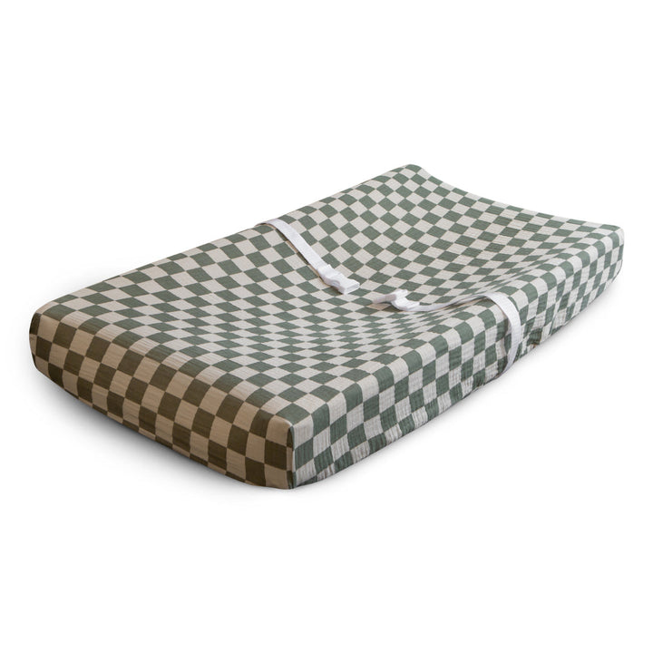 Housse de coussin à langer Olive Check