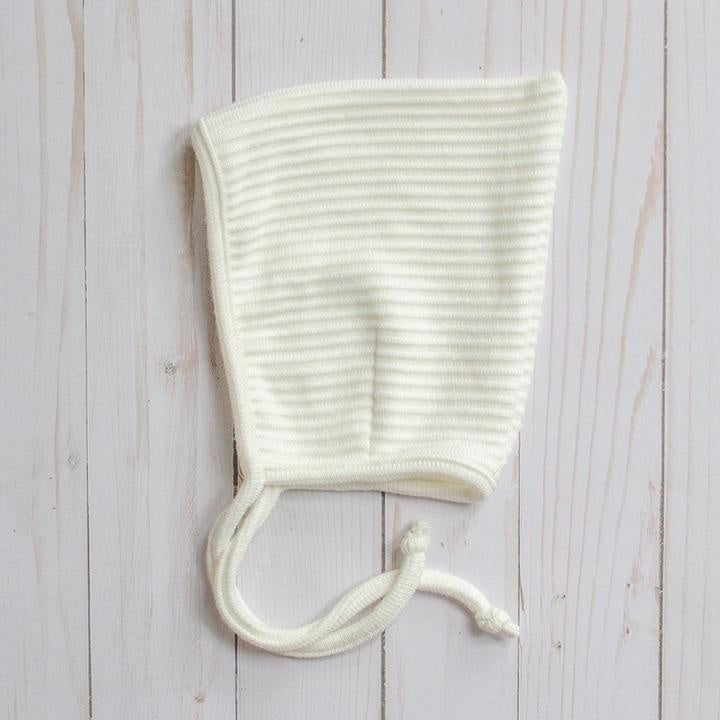 Bonnet Pixie en tricot côtelé Cream  0-6 mois