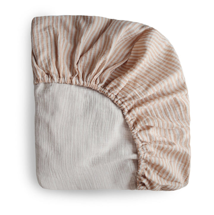 Drap contour de bassinette en mousseline Natural Stripe