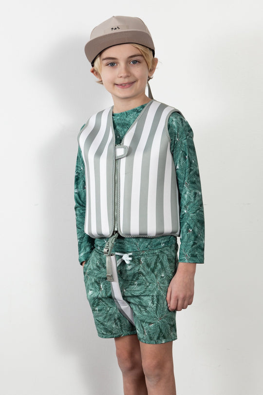 Veste d'apprentissage à la nage Sage Stripe 1-3 ans