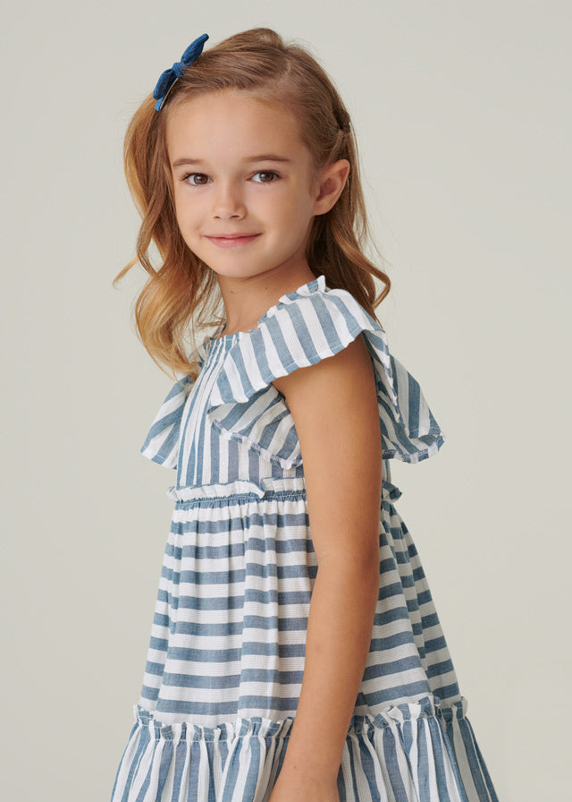 Robe rayée à volants  5 ans