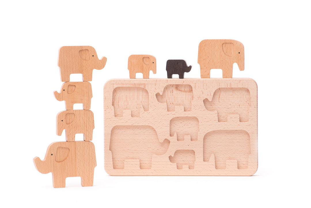 Puzzle en bois - Éléphants