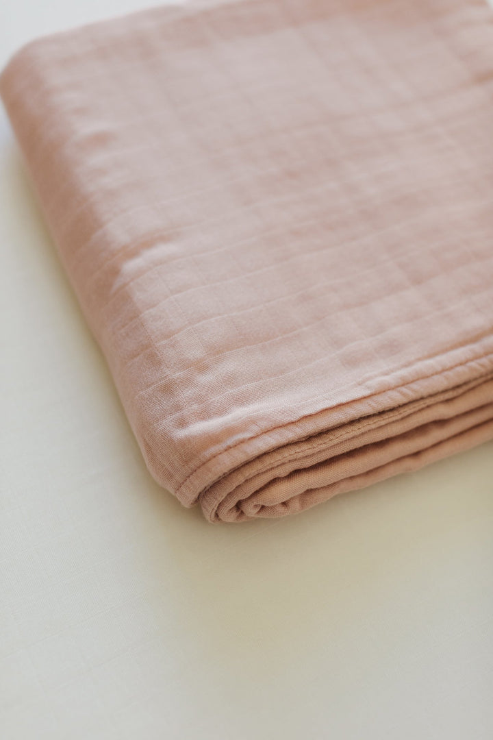 Grande couverture en mousseline 8 épaisseurs Dusty Pink