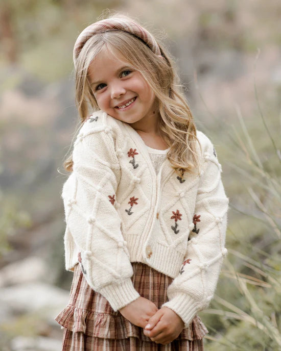 Cardigan Boxy Winter Floral 4-5 ans