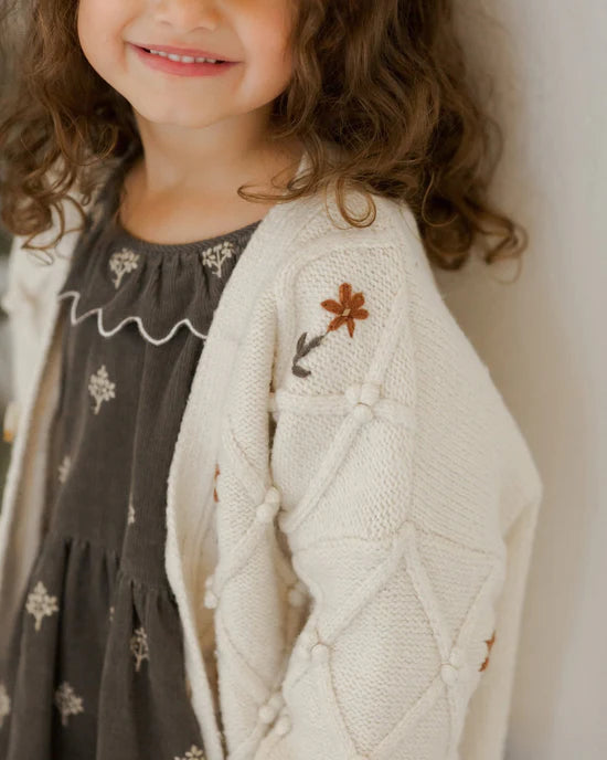 Cardigan Boxy Winter Floral 6-7 ans