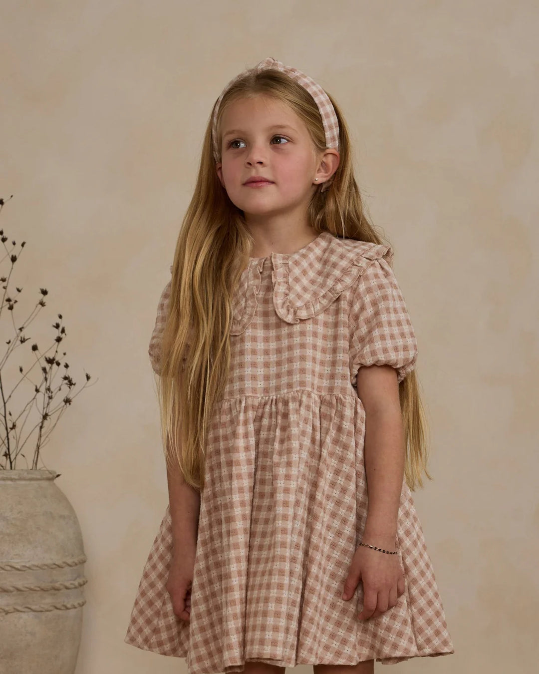 Robe Camille Gingham rose 4-5 ans