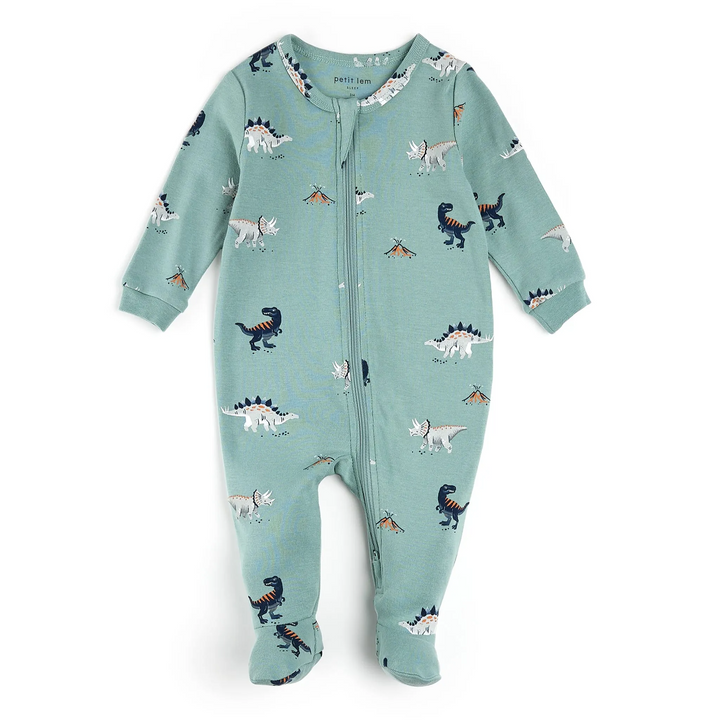 Pyjama une pièce Dinosaure Turquoise   Nouveau Née