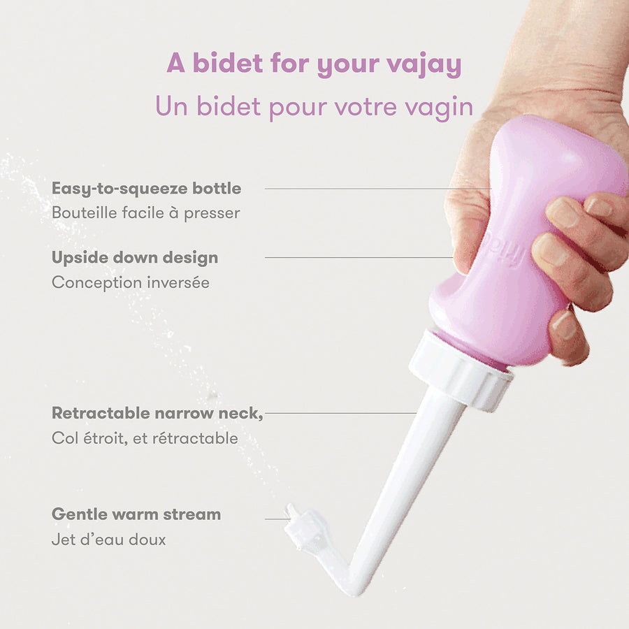 Bouteille de nettoyage périnéal inversée