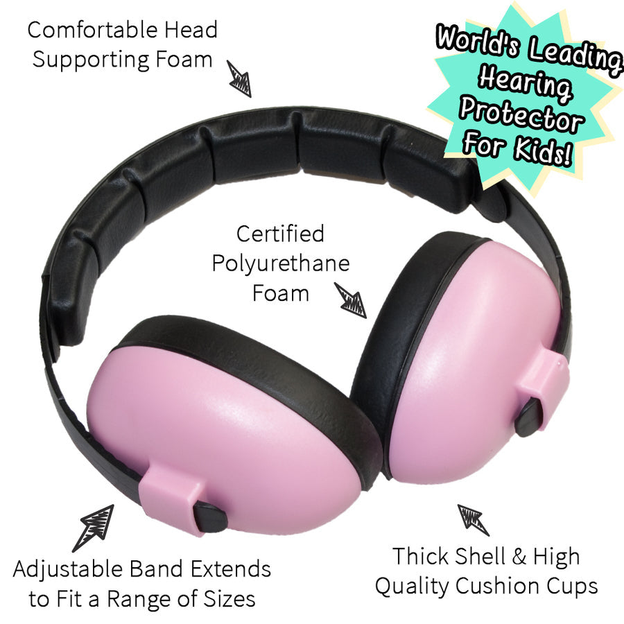 Cache-oreilles pour protection sonore (0-2 ans) - Rose pétale